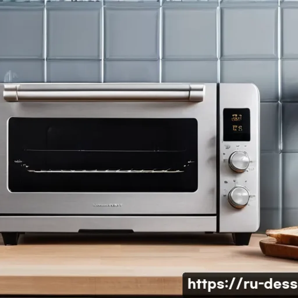 가정용 베이킹 오븐 - A modern kitchen scene featuring a compact convection oven with a 30-liter capacity, designed for on...