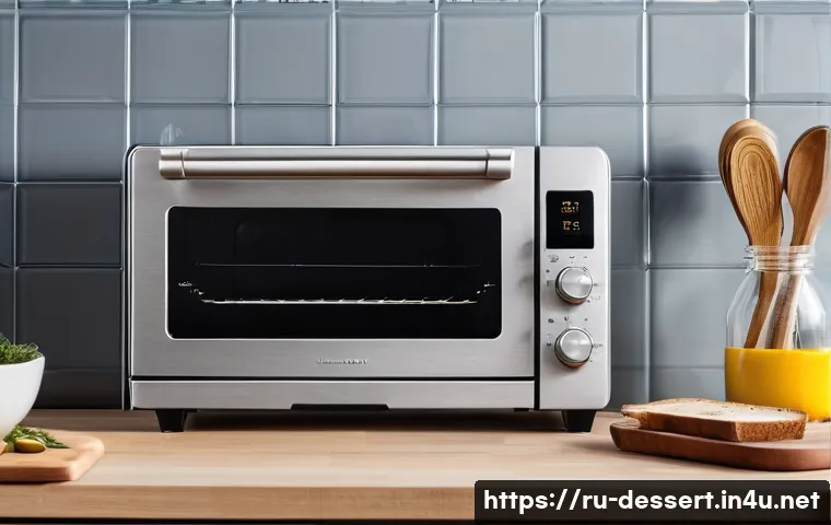가정용 베이킹 오븐 - A modern kitchen scene featuring a compact convection oven with a 30-liter capacity, designed for on...