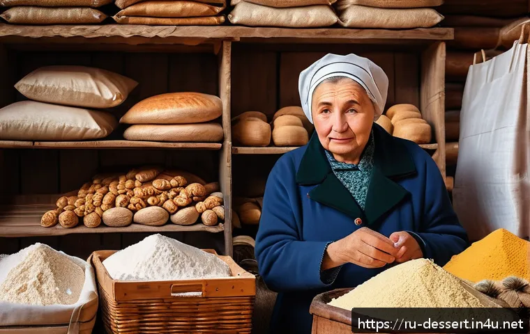 일반 제빵 재료 가격 - A cozy Russian kitchen scene featuring a middle-aged person thoughtfully selecting baking ingredient...