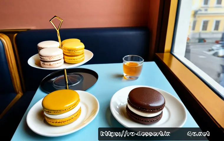 디저트 가격 트렌드 - Photorealistic overhead comparison scene of two elegant dessert displays in a modern Moscow-style ca...